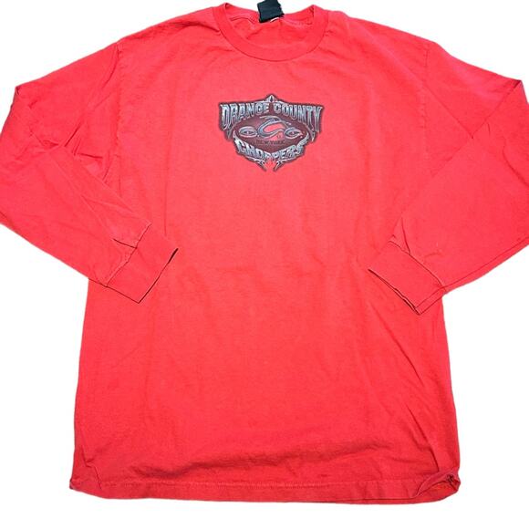 Orange County Choppers NYC Adult Large Long Sleeve T Shirt in Red - Picture 2 of 8